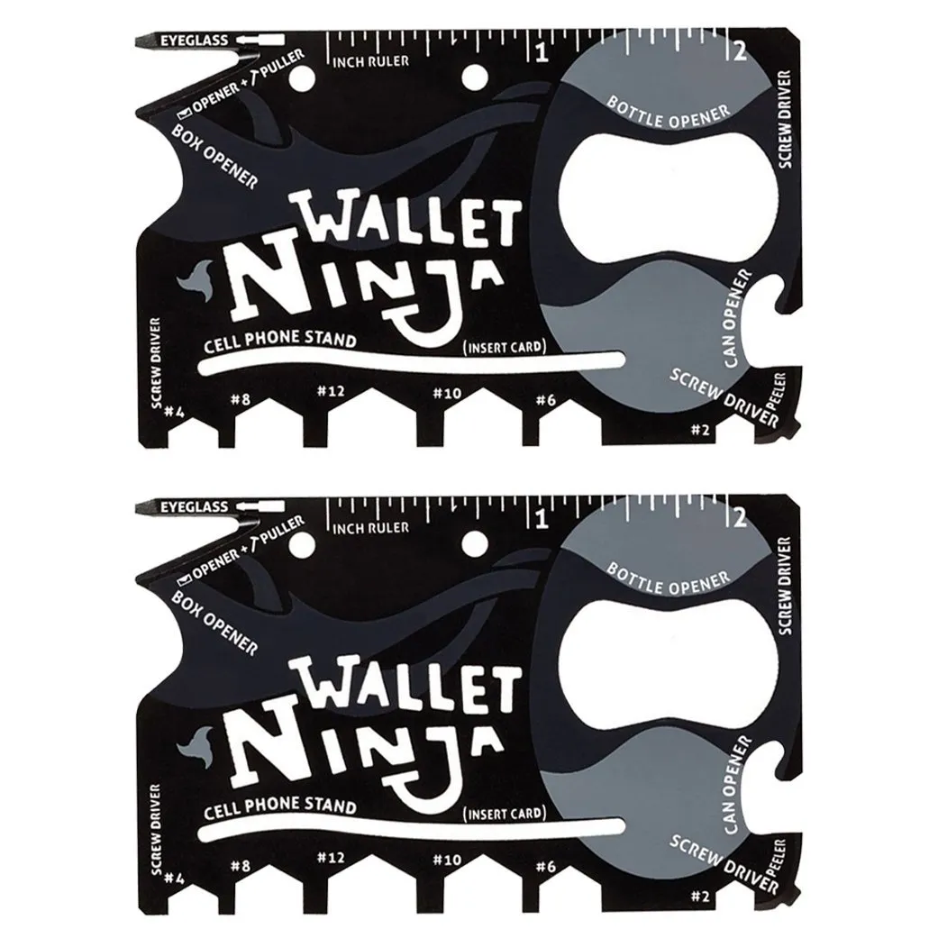 2-Pack: Wallet Ninja 18-in-1 Credit Card Sized Multi-tool