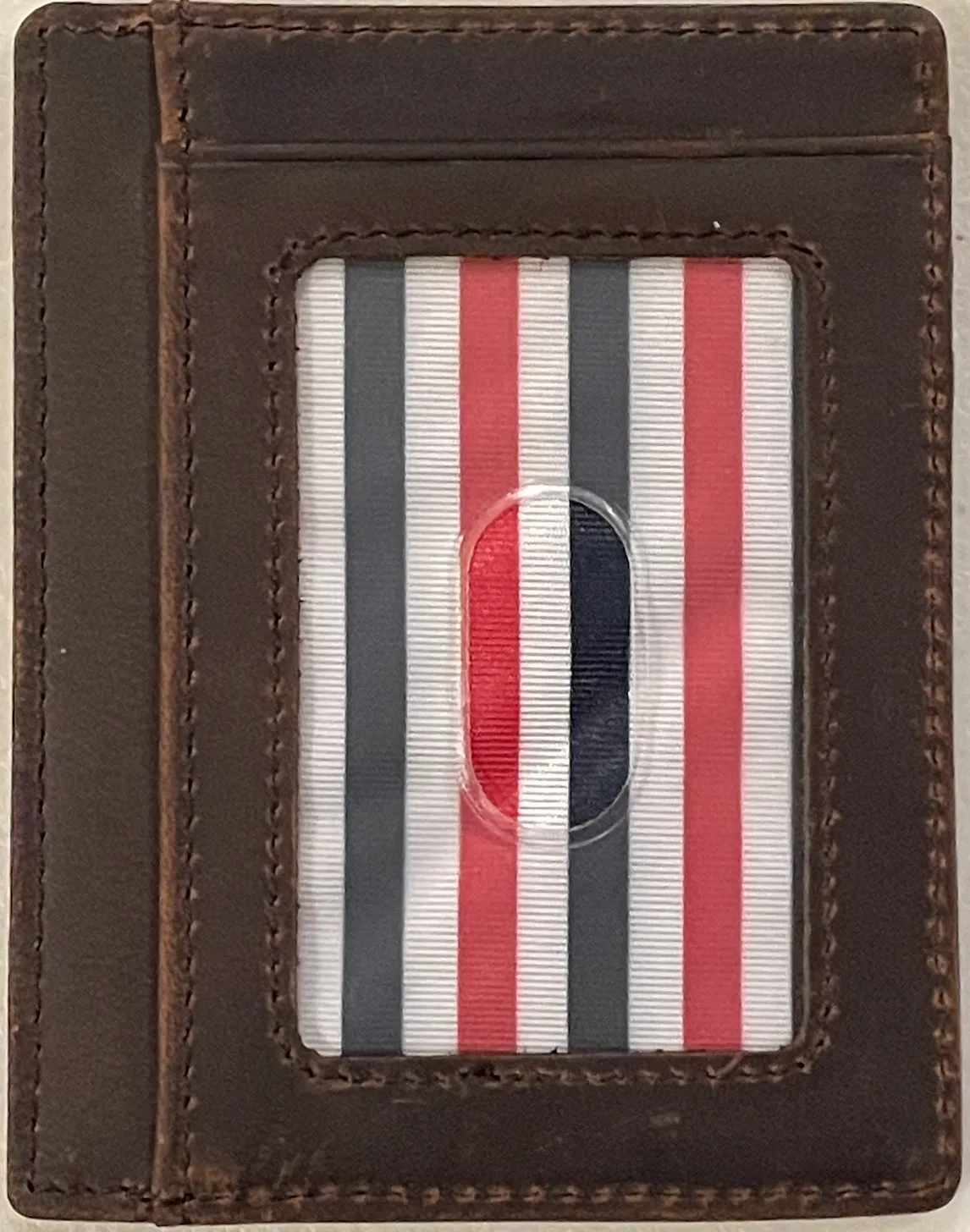 Albrint PF02 Dark Brown Crazy Horse Leather Front Pocket Wallet
