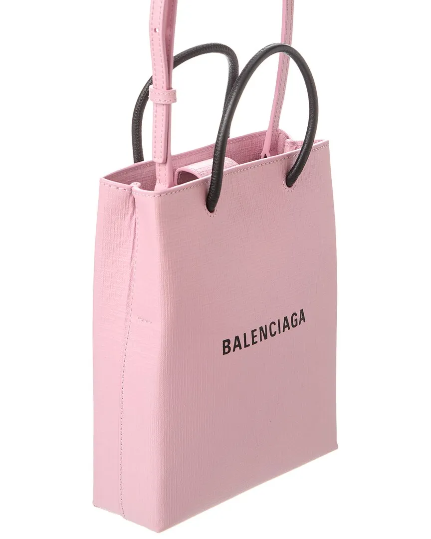 Balenciaga Logo-Print Leather Tote