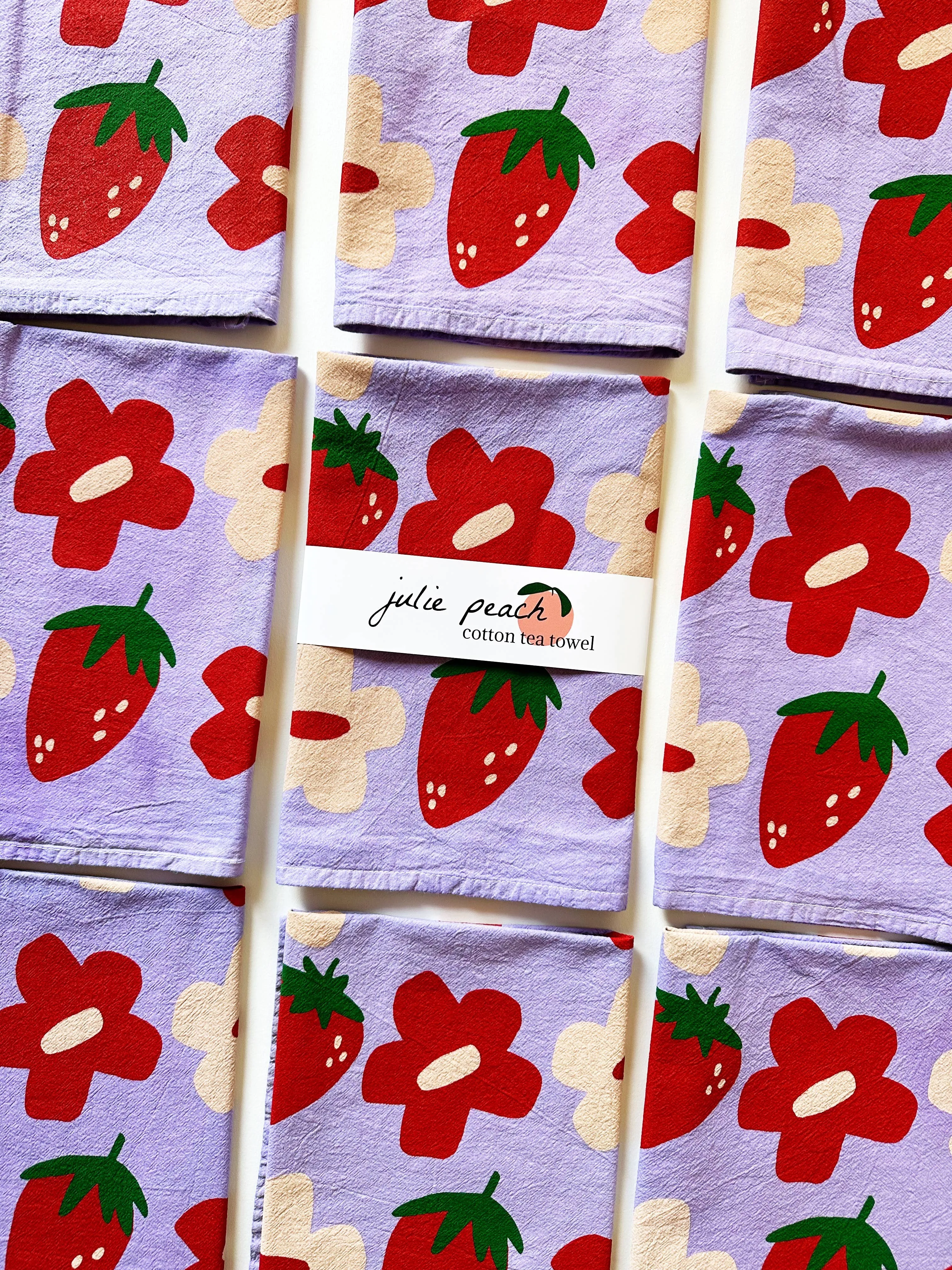 Berry Shroom Purple Tea Towel