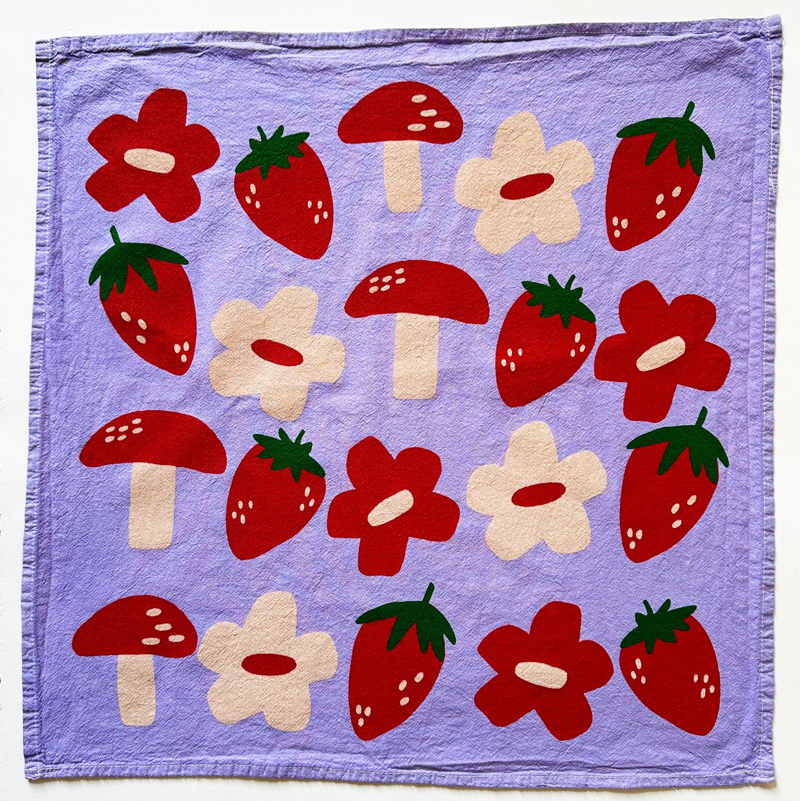 Berry Shroom Purple Tea Towel