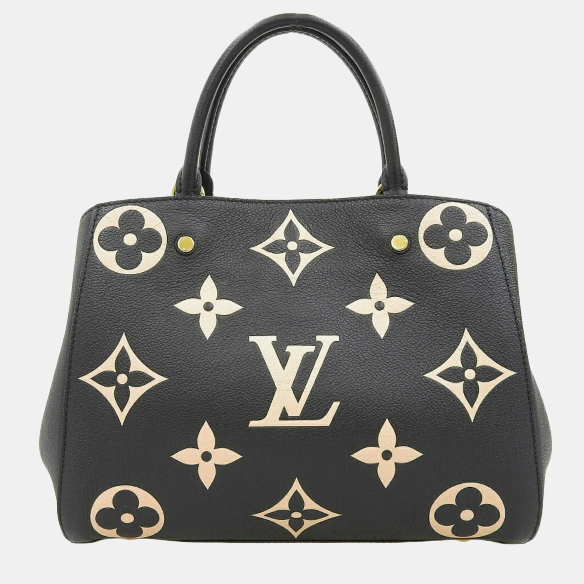 Bicolor Leather MM Montaigne Satchel Bag