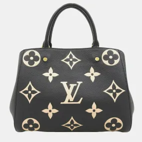 Bicolor Leather MM Montaigne Satchel Bag