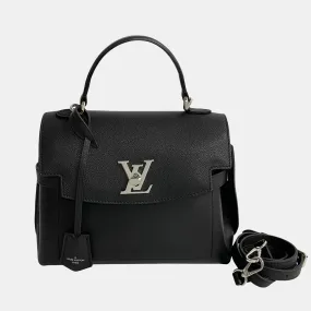 Black Calfskin Lockme Ever Satchel Bag