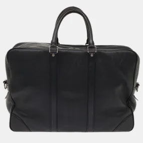 Black Leather Naxos Satchel Bag