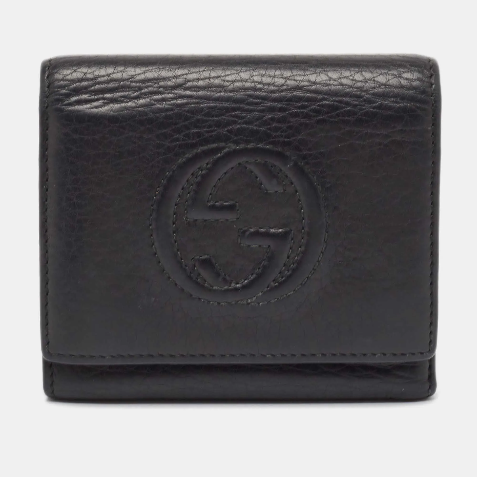 Black Leather Soho Trifold Wallet