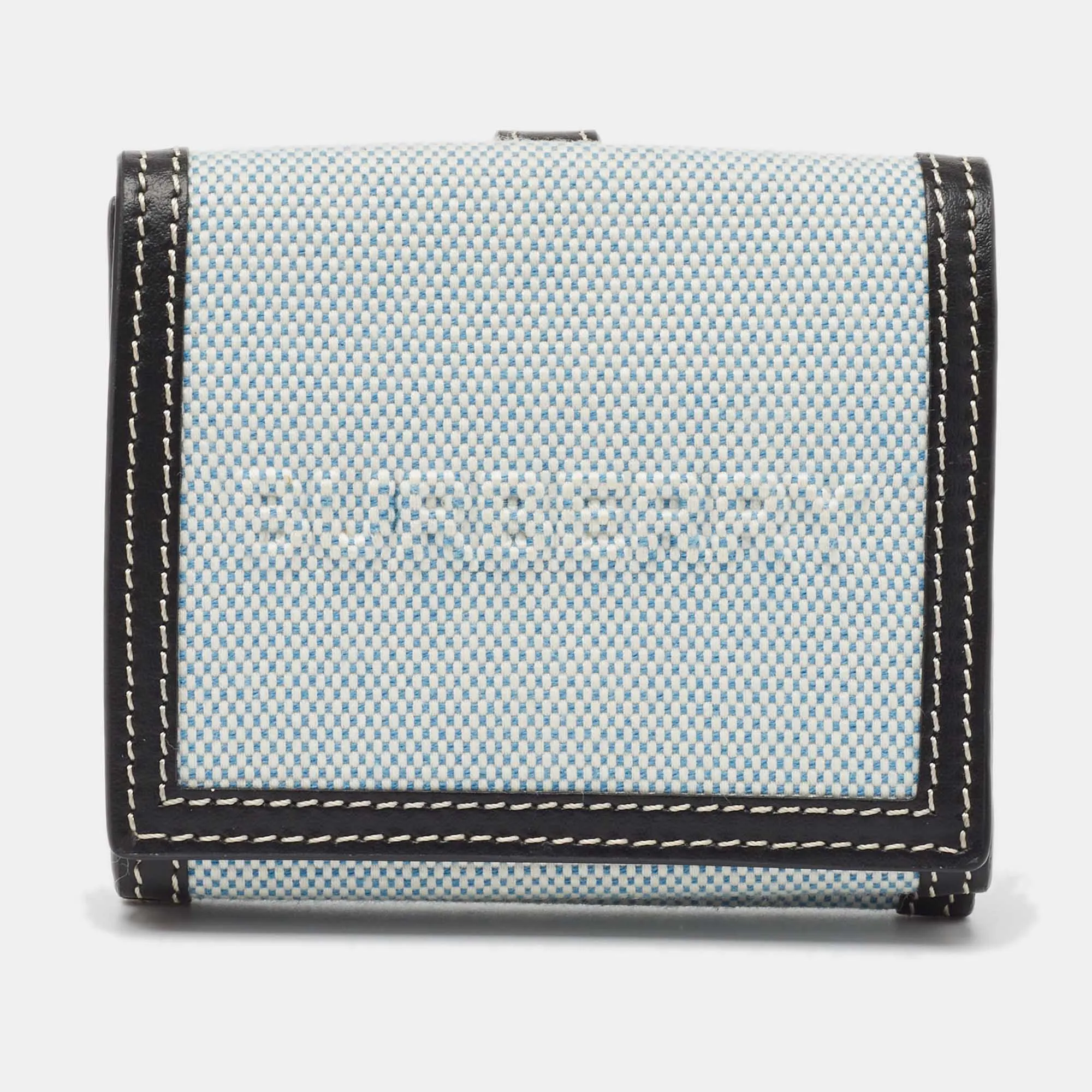 Blue/Black Canvas and Leather Luna Compact Wallet