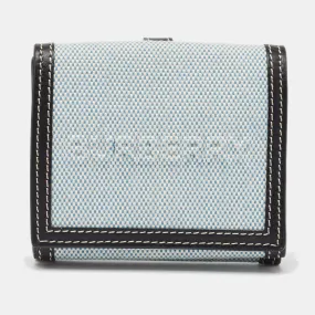 Blue/Black Canvas and Leather Luna Compact Wallet