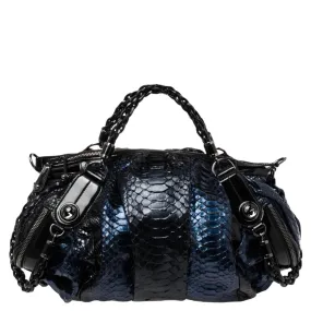 Blue/Black Python Galaxy Satchel