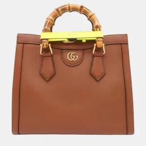 Brown Small Bamboo Diana Satchel