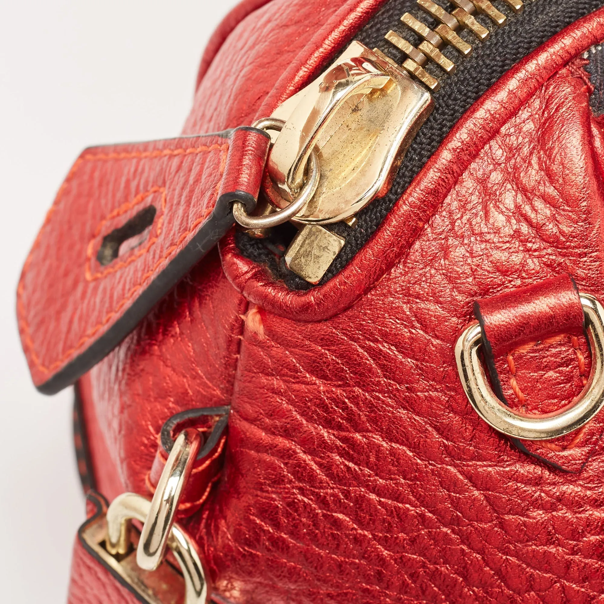 BURBERRY Red House Check Canvas and Leather Blaze Satchel