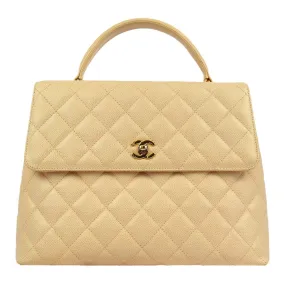 Chanel Beige Caviar Top Handle Handbag
