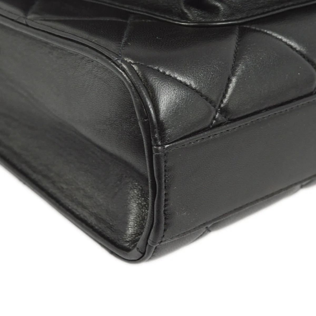 Chanel Black Lambskin Briefcase Business Handbag