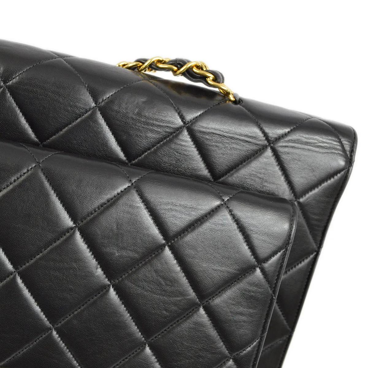 Chanel Black Lambskin Briefcase Business Handbag