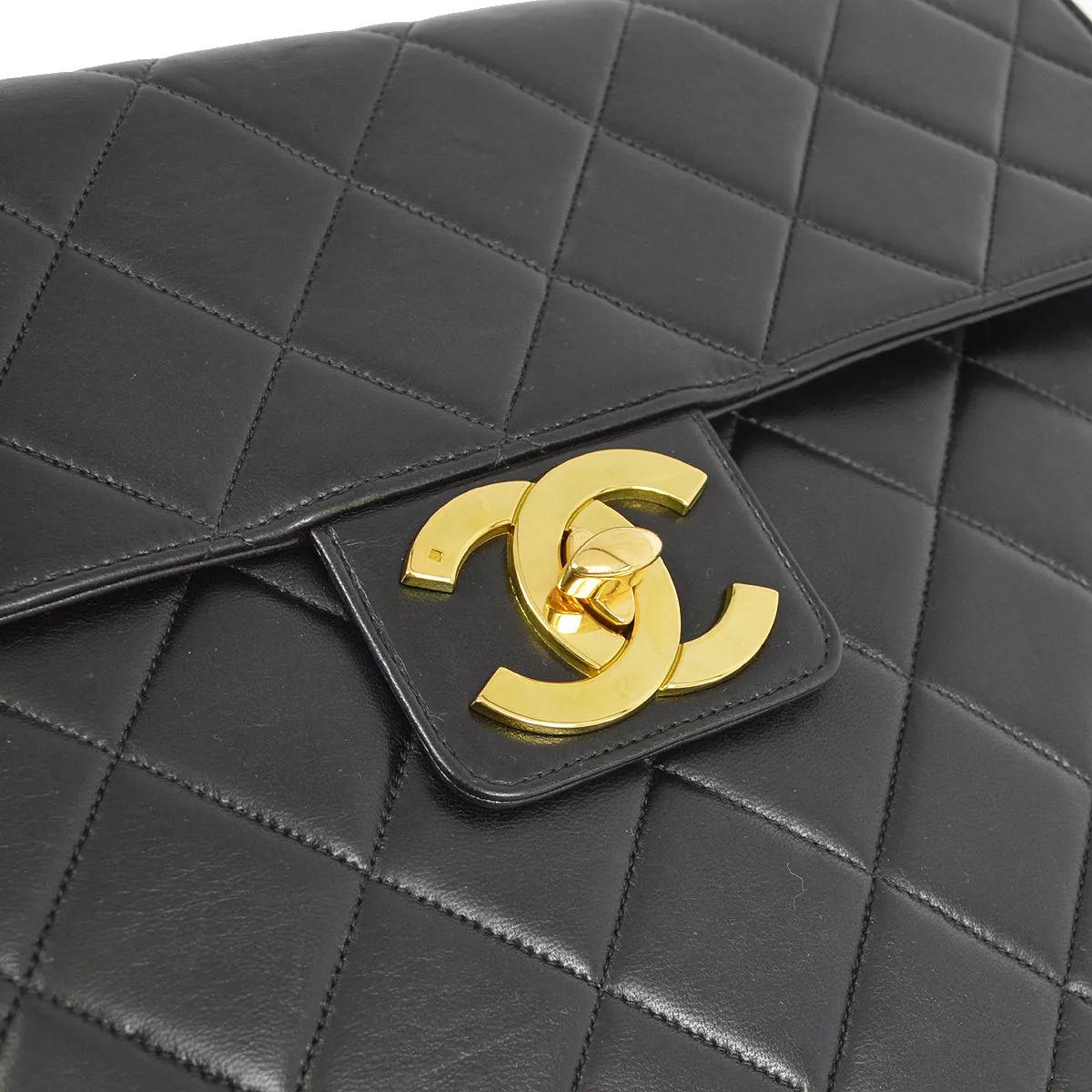 Chanel Black Lambskin Briefcase Business Handbag