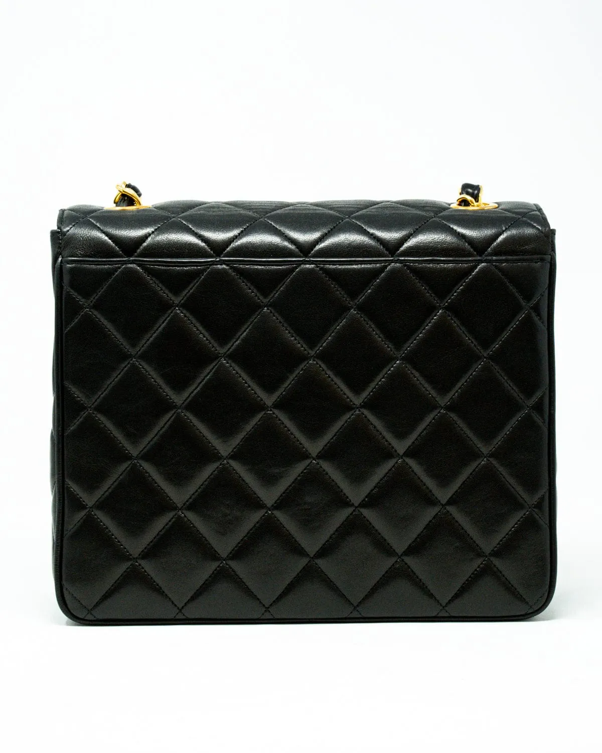 Chanel Black Lambskin satchel style crossbody bag with Jumbo CC lock - AWL2574