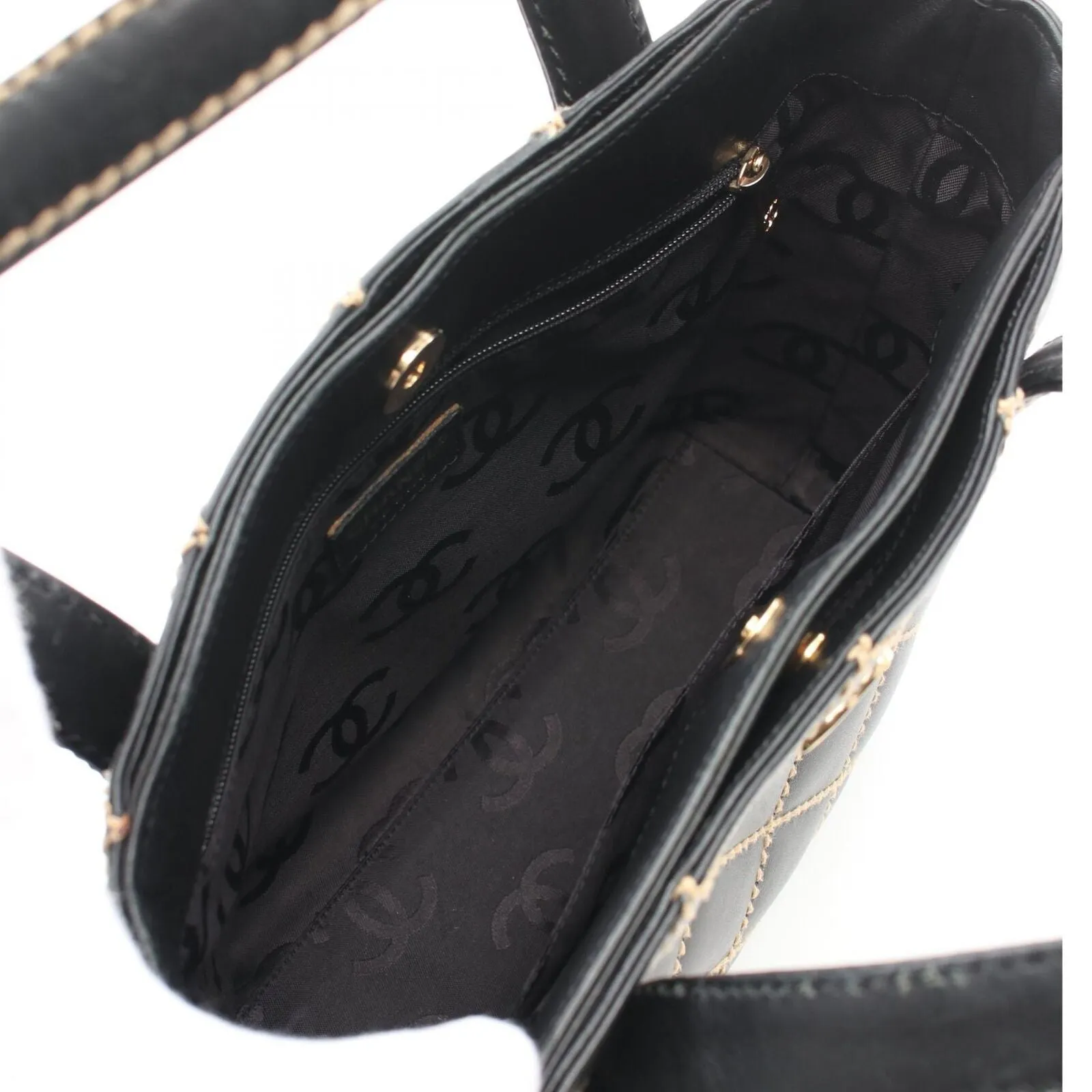 Chanel Cc Wild Stitch Tote Hand Bag