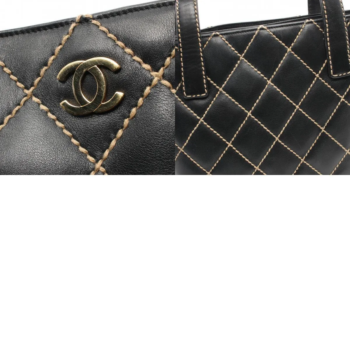 Chanel Cc Wild Stitch Tote Hand Bag