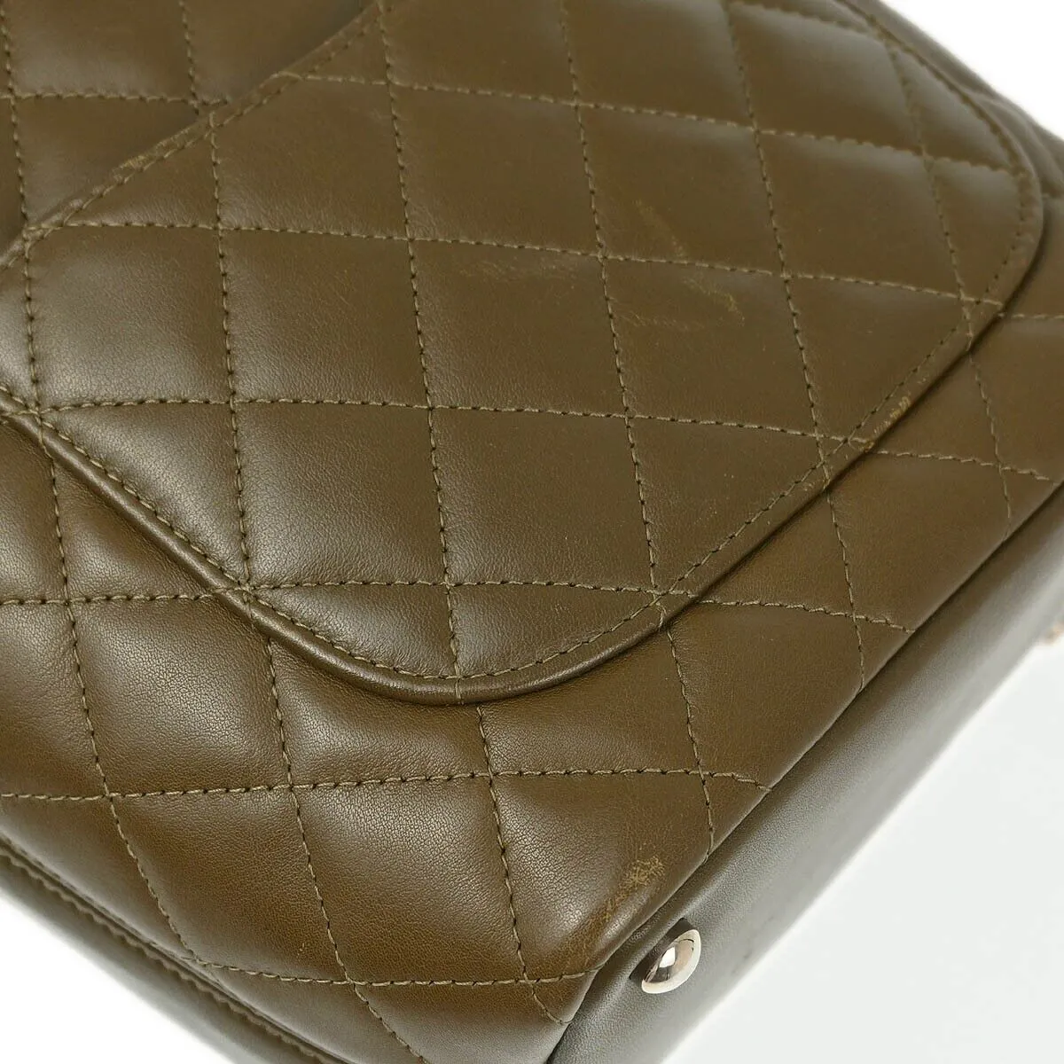 Chanel Khaki Calfskin Cambon Ligne Tote