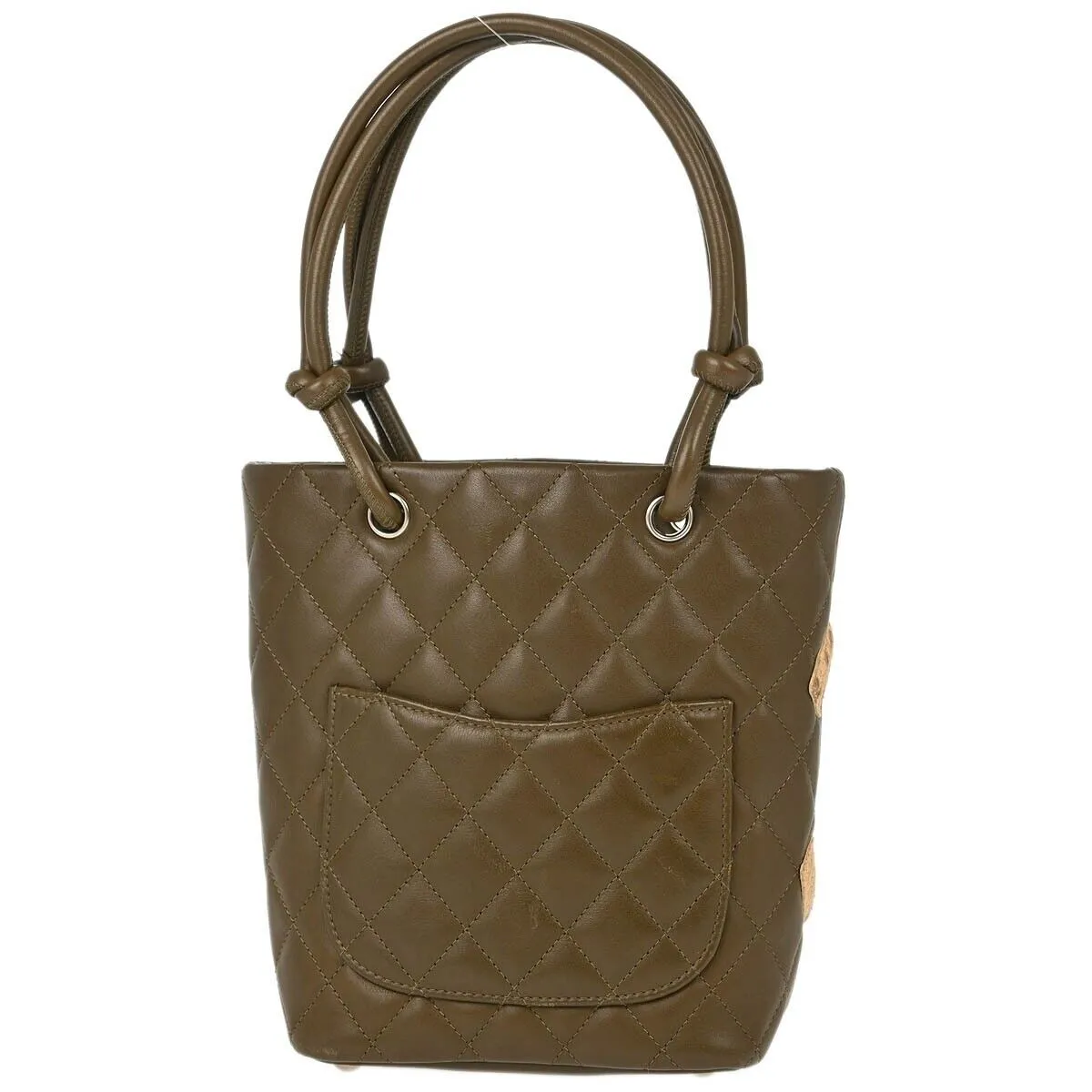 Chanel Khaki Calfskin Cambon Ligne Tote