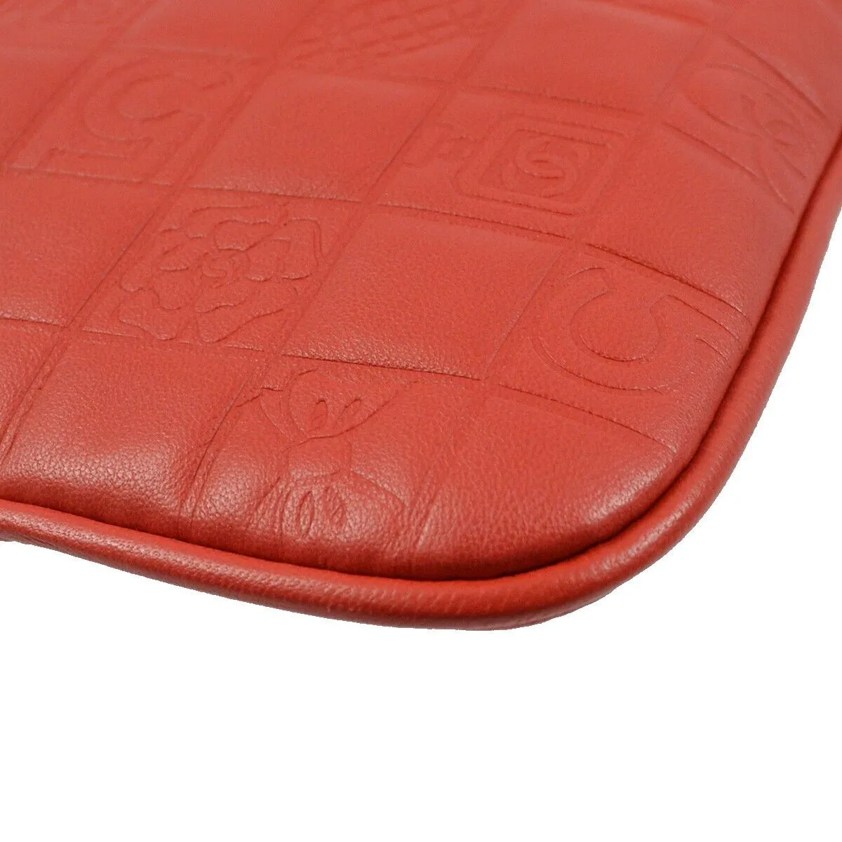 Chanel Red Lambskin Icon Chain Handbag