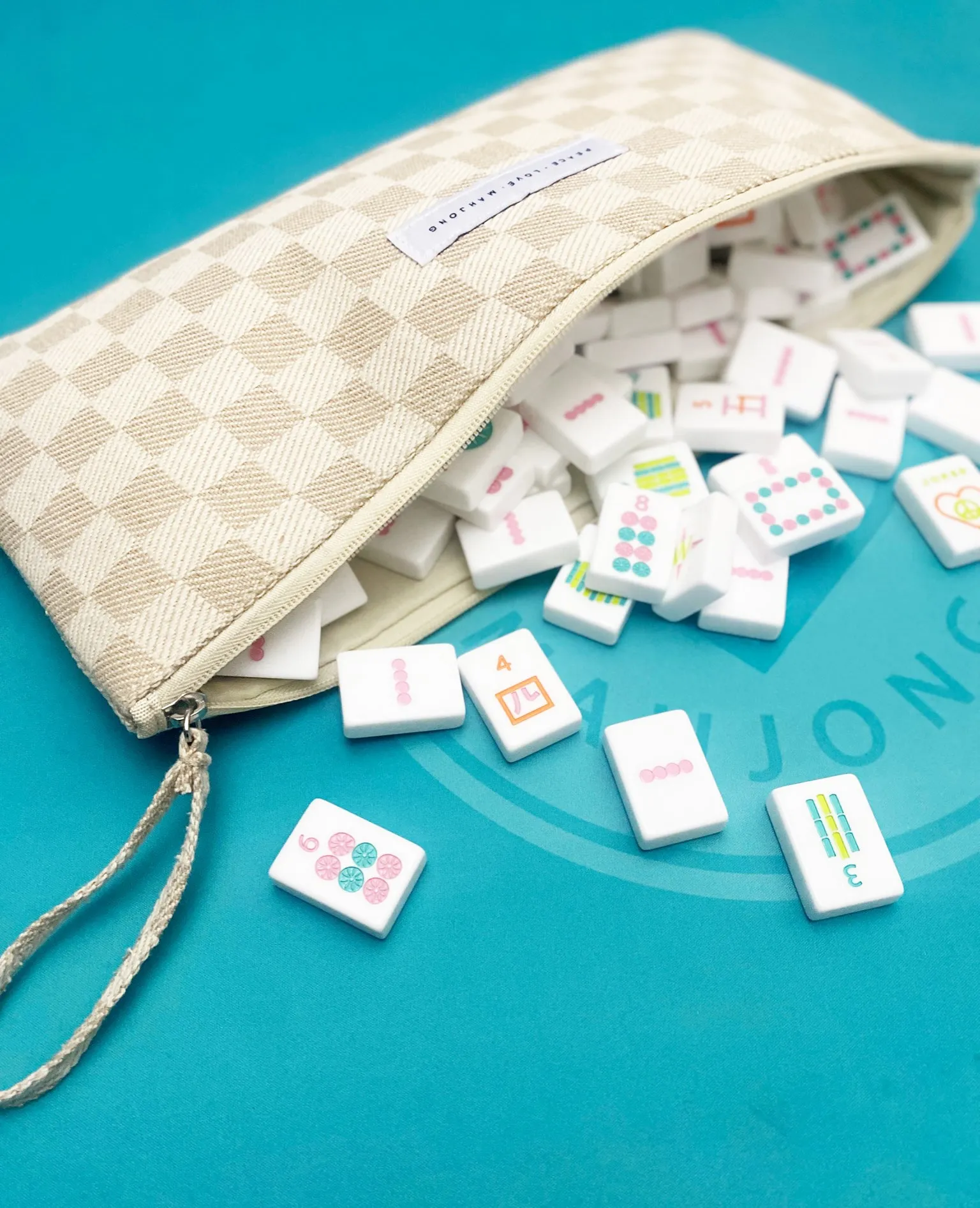 Checkered Tile Zipper Pouch