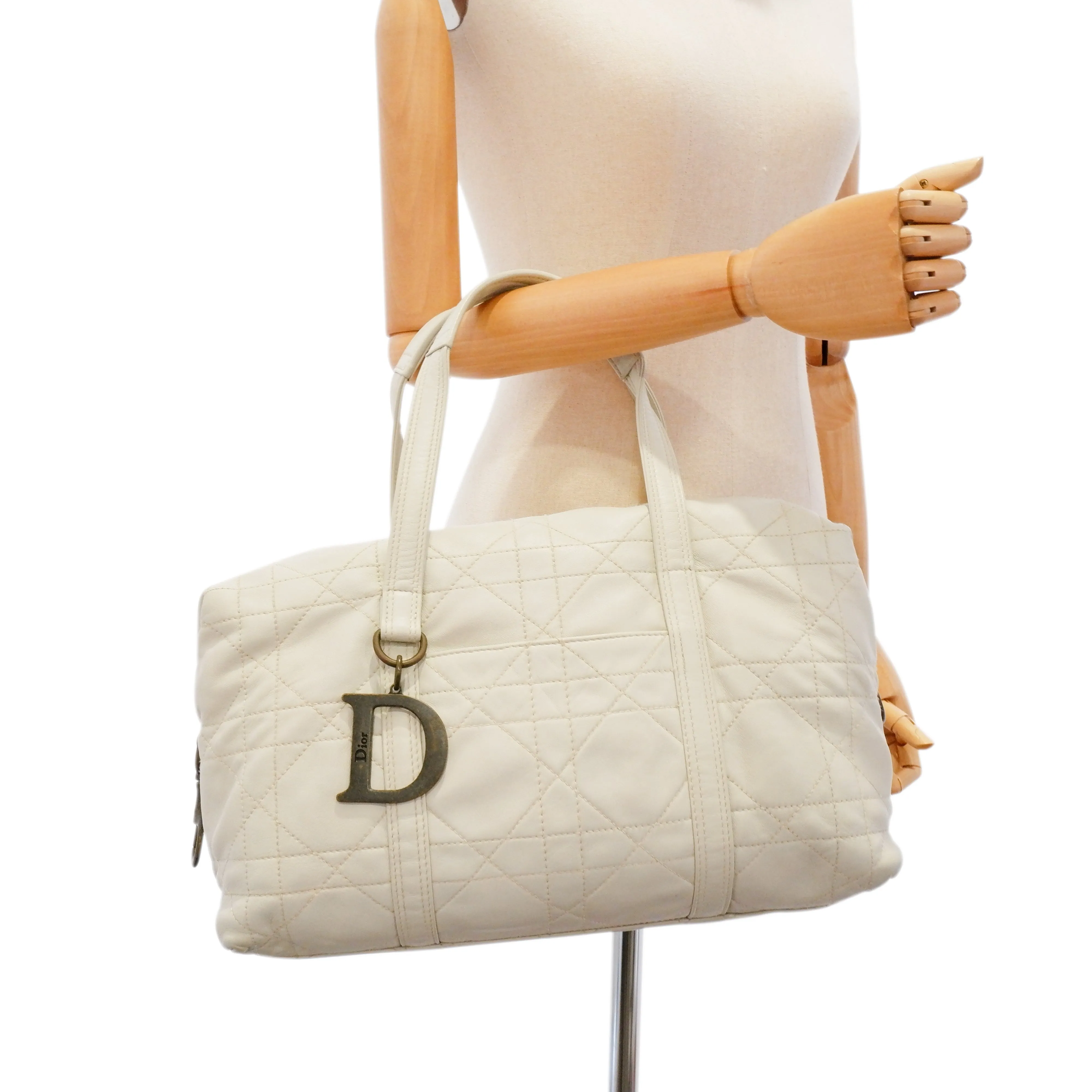 Christian Dior Handbag Cannage White