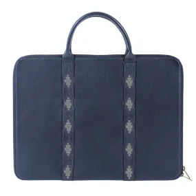 'Empresario' Briefcase - Navy Leather
