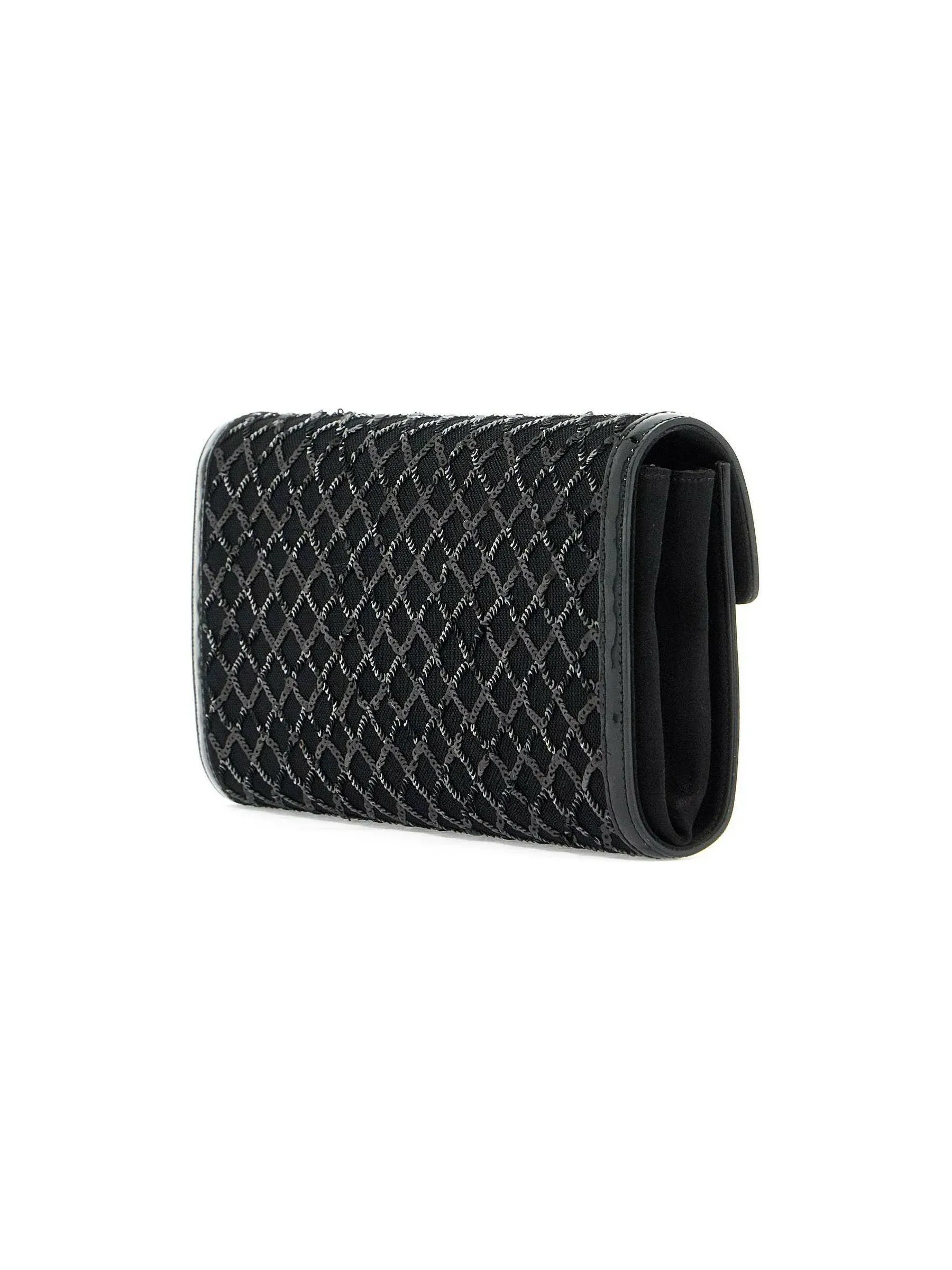 Envelope Flower Buckle Sequin Clutch