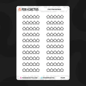 Five Star Rating Stickers