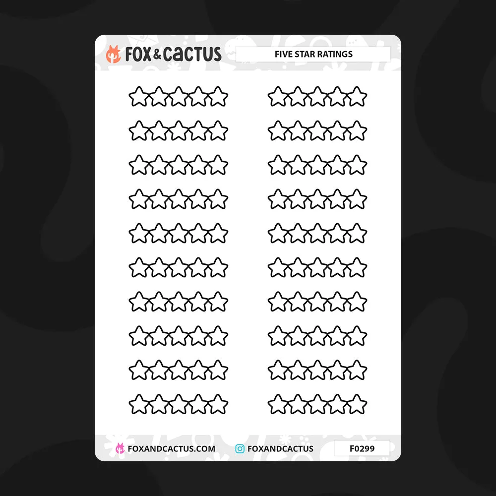 Five Star Rating Stickers
