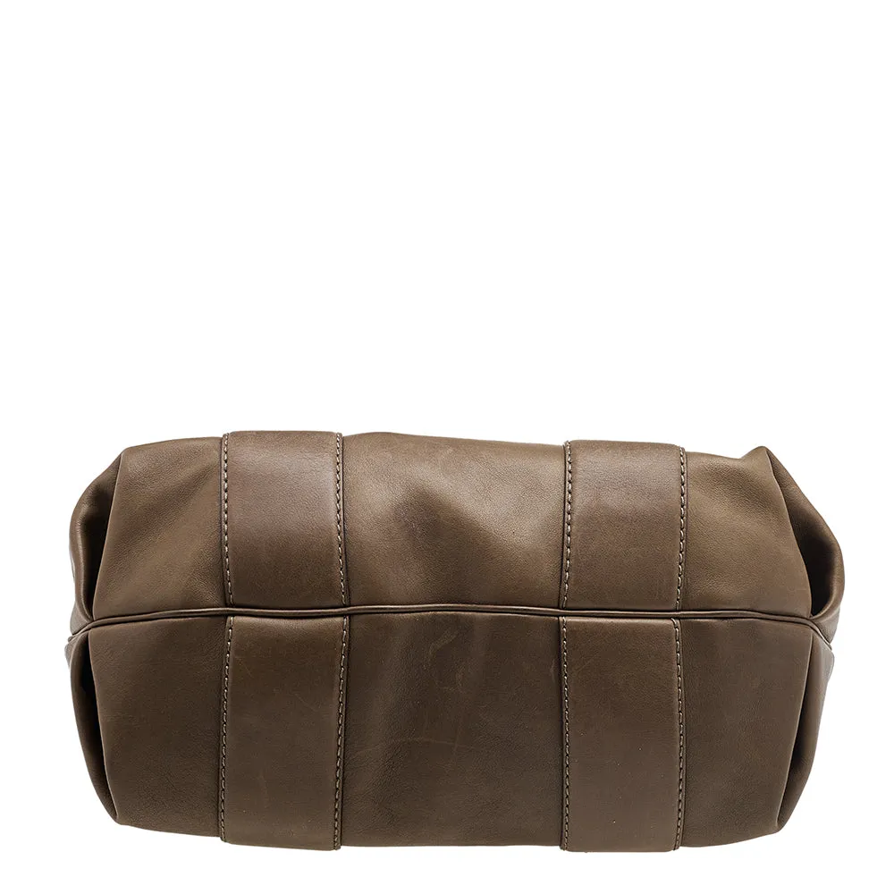 Gucci Brown Leather Crest Smilla Satchel