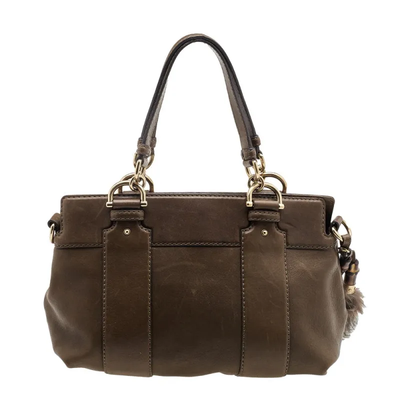 Gucci Brown Leather Crest Smilla Satchel