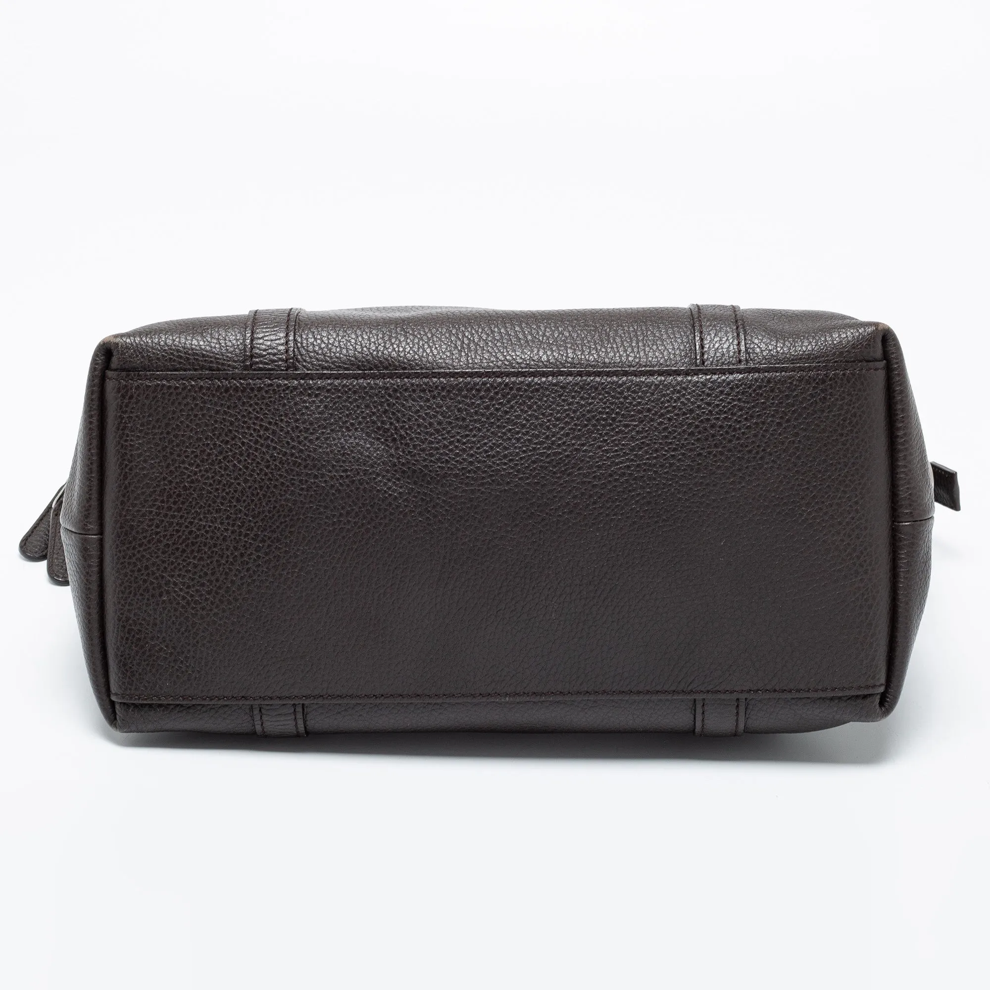 Gucci Dark Brown Leather GG Charm Dome Satchel