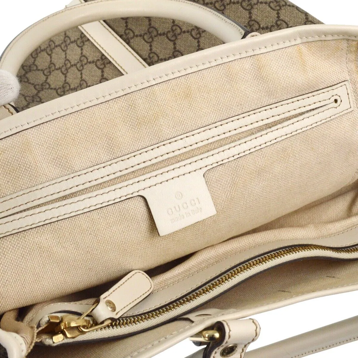 Gucci Gray White Gg Tote Handbag