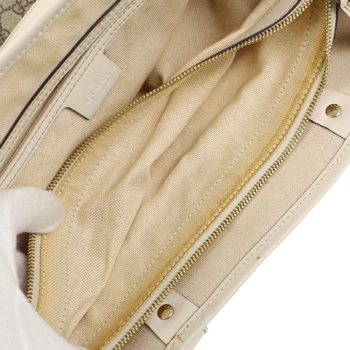 Gucci Gray White Gg Tote Handbag