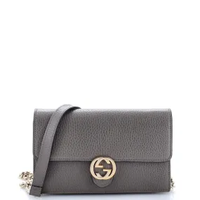 GUCCI Interlocking Wallet on Chain Leather