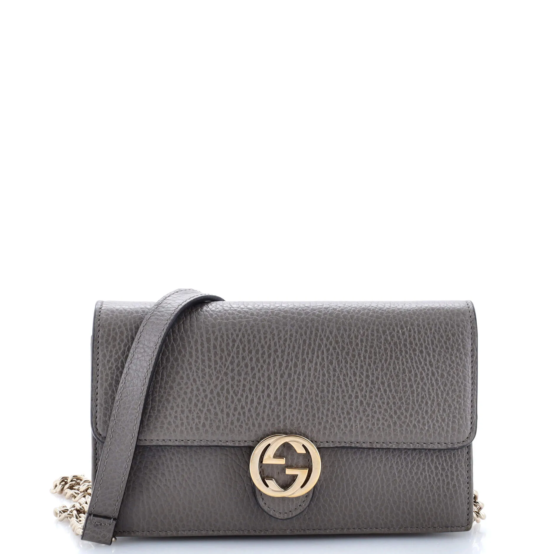 GUCCI Interlocking Wallet on Chain Leather