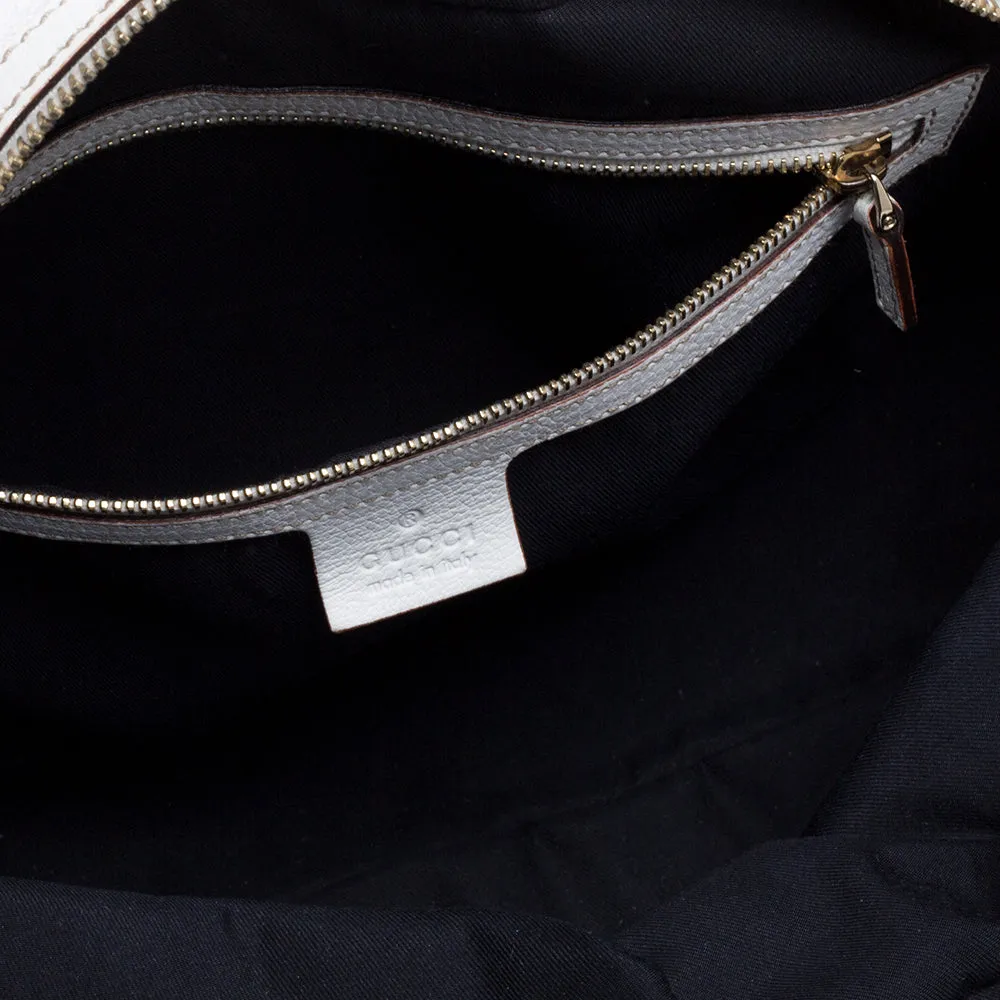 Gucci White Leather Capri Chain Satchel