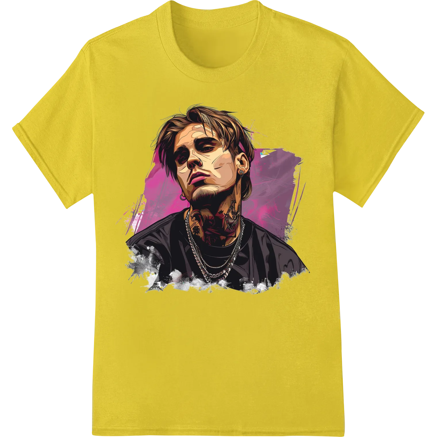 Inked Rebel: Edgy Tattoo Portrait DTF Print Heat Transfer