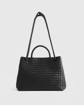 Italian Leather Handwoven Satchel