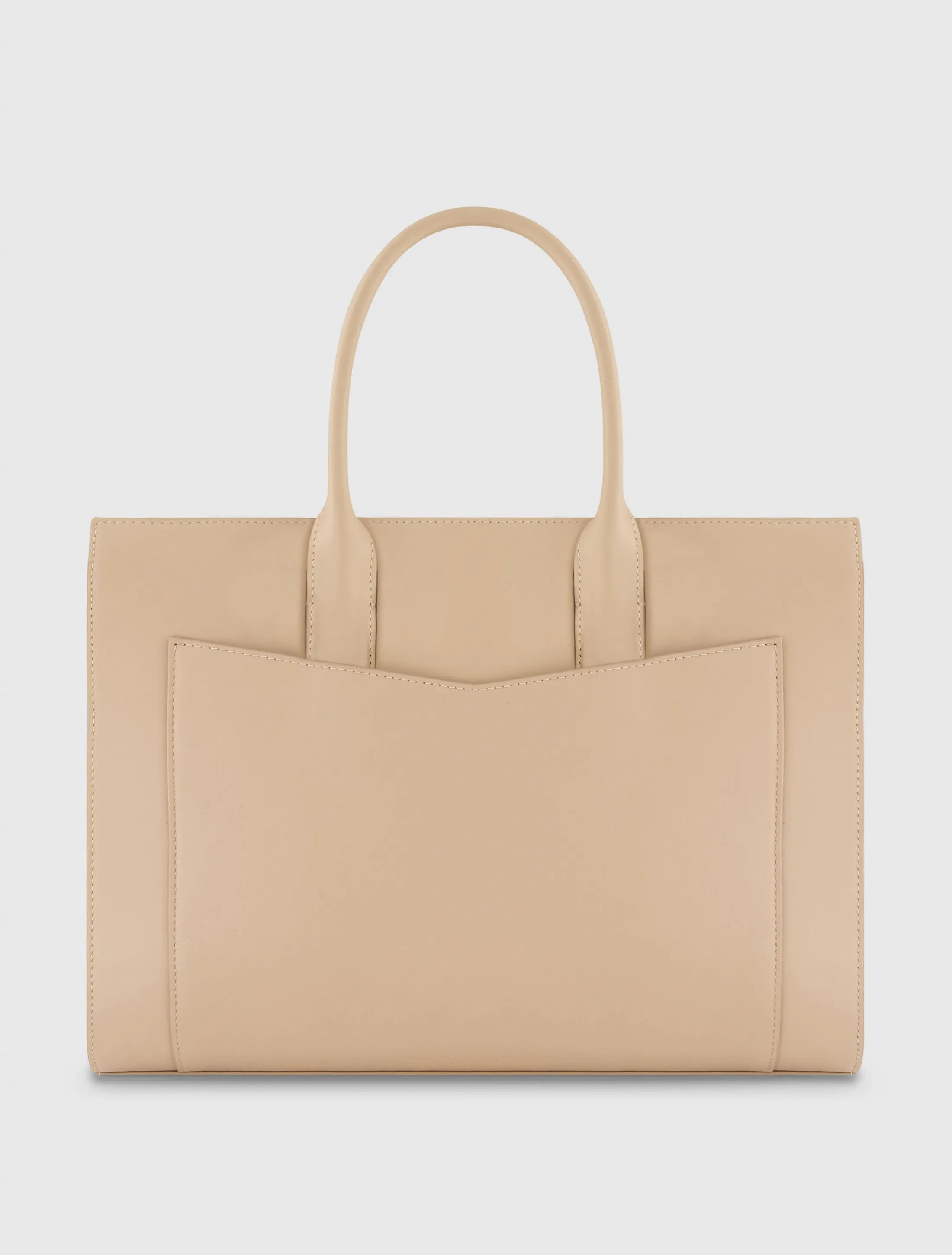 Large Leather Briefcase Bag With Gold Hardware