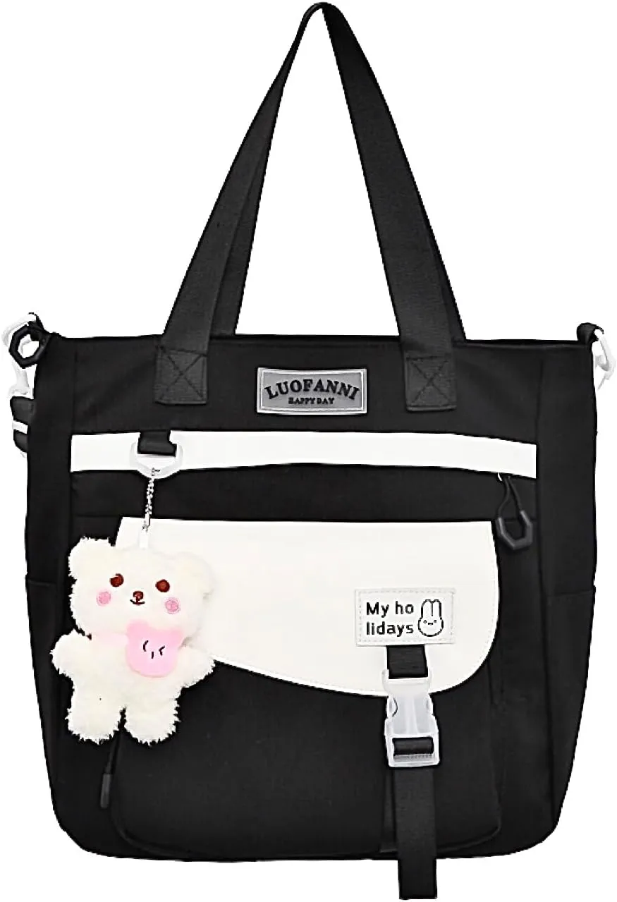 Large Vintage Messenger Bag Kawaii Cute Crossbody Bag for Women Multi-Functional Kawaii Purse with Upgraded Feature