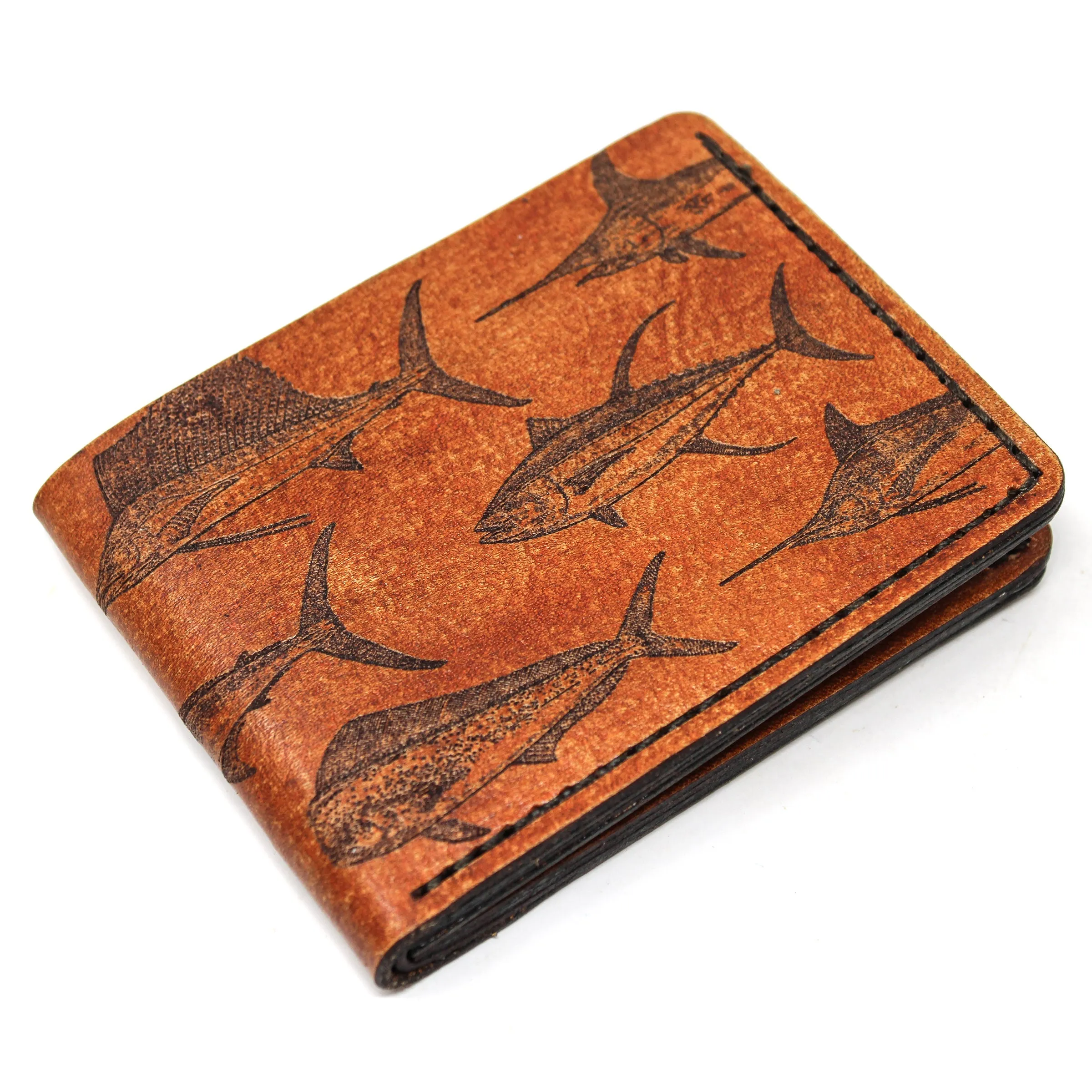 Leather Bill Fold Mens Wallet -  Offshore Slam