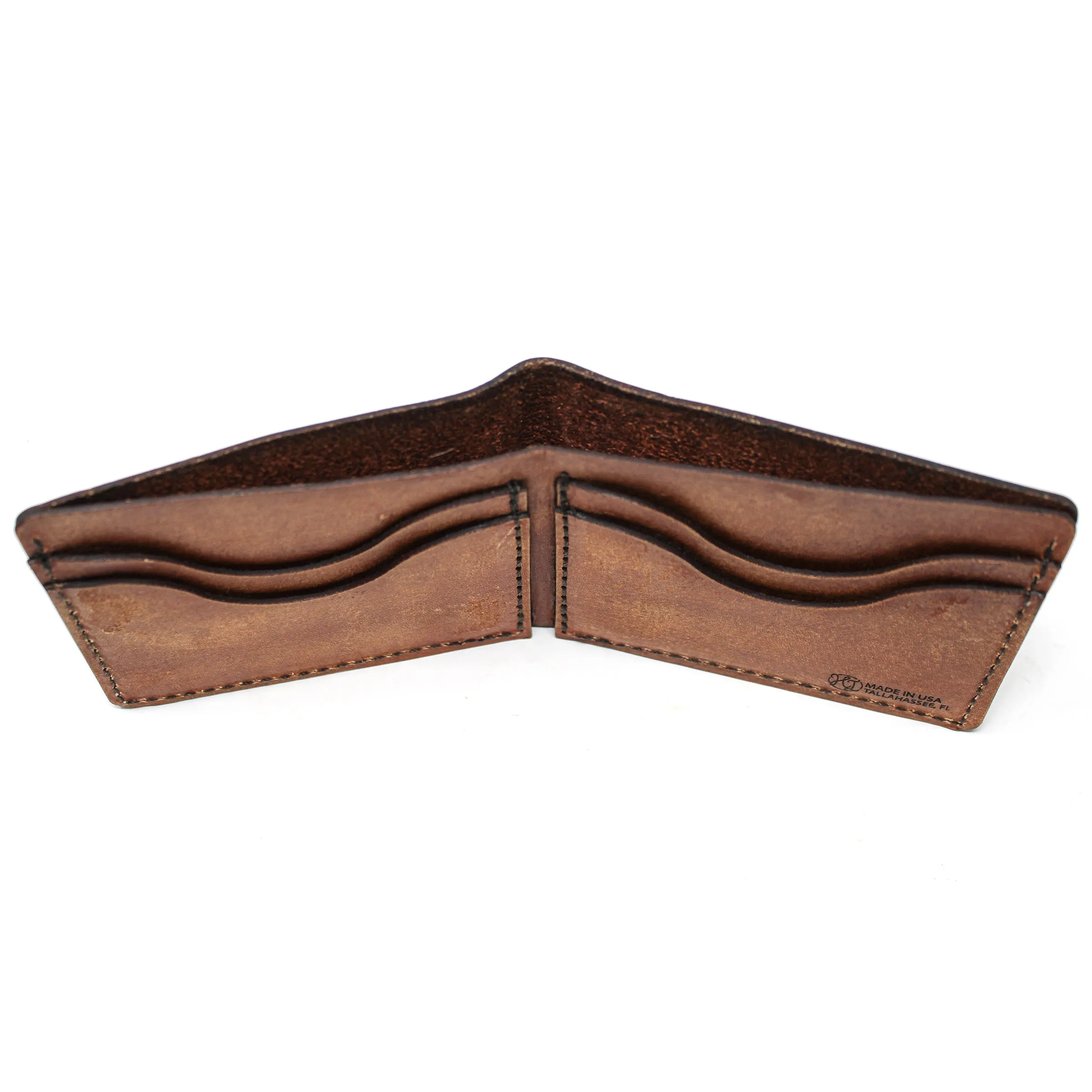 Leather Bill Fold Mens Wallet -  Offshore Slam