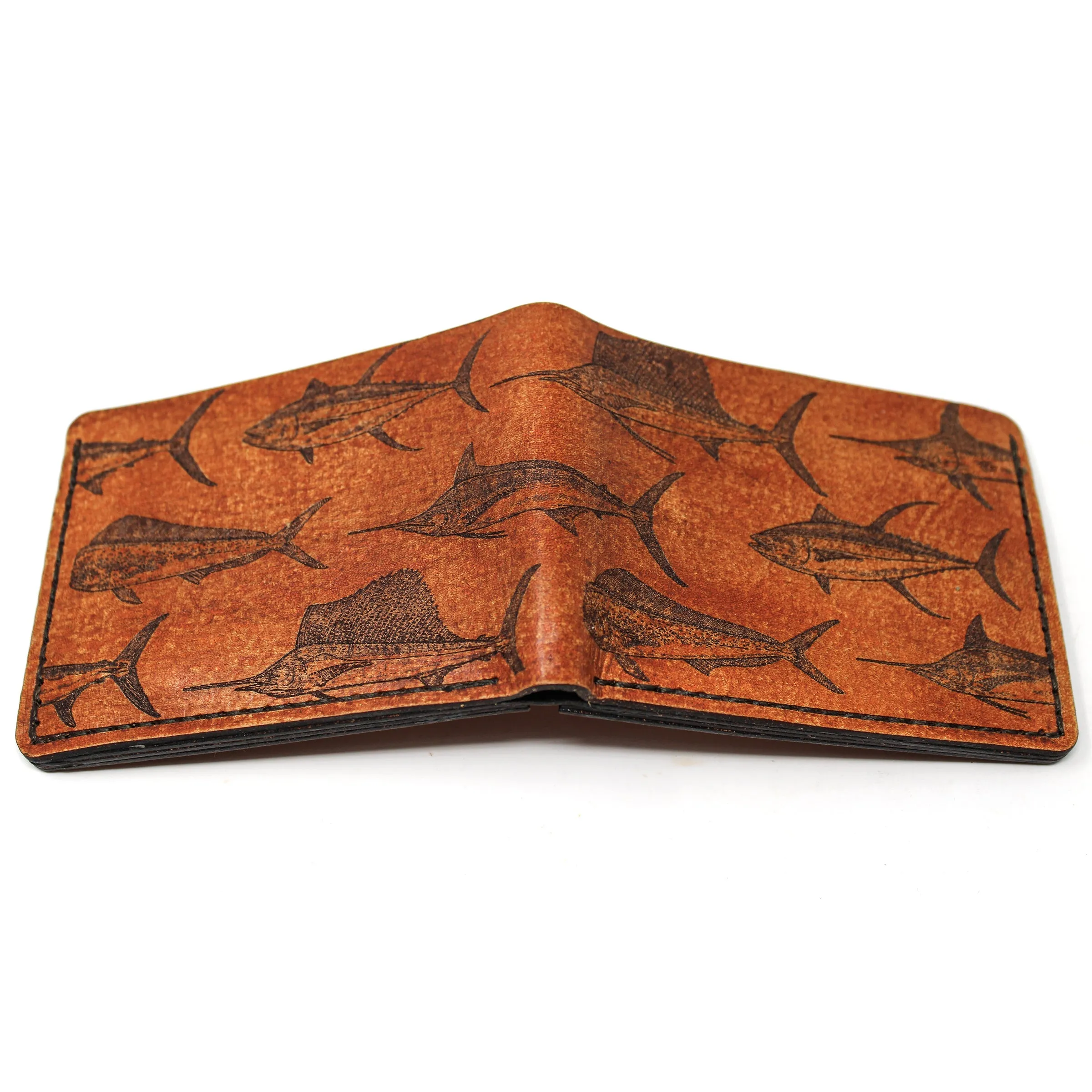 Leather Bill Fold Mens Wallet -  Offshore Slam
