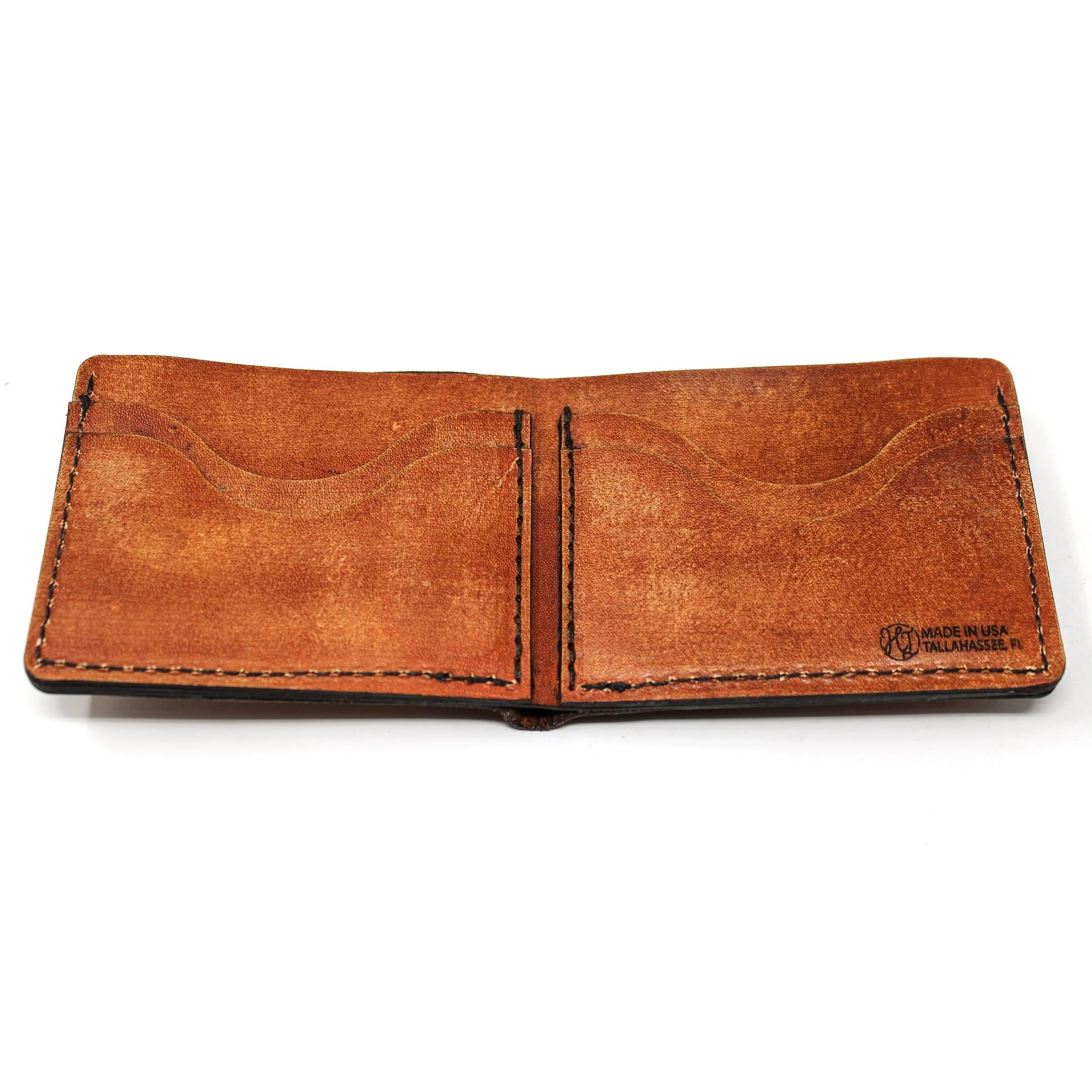 Leather Bill Fold Mens Wallet -  Offshore Slam