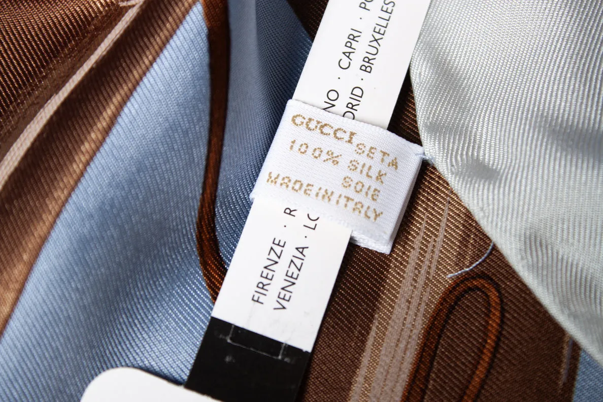 Logo and iconic item printed silk scarf