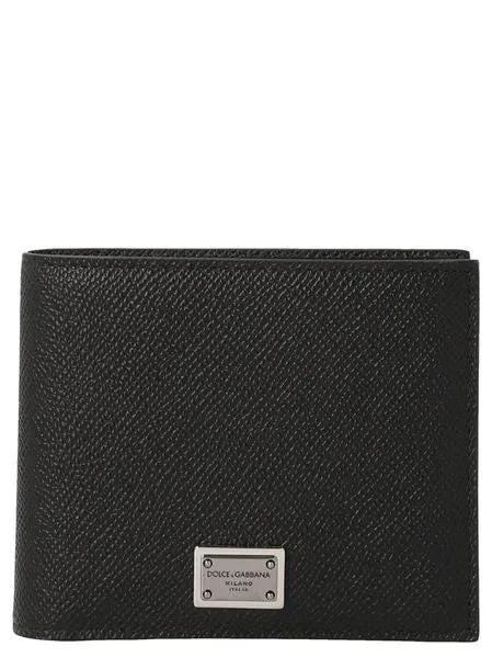 Men's Logo Plaque Wallet in Black | Size UNICA | BP3102AG219
