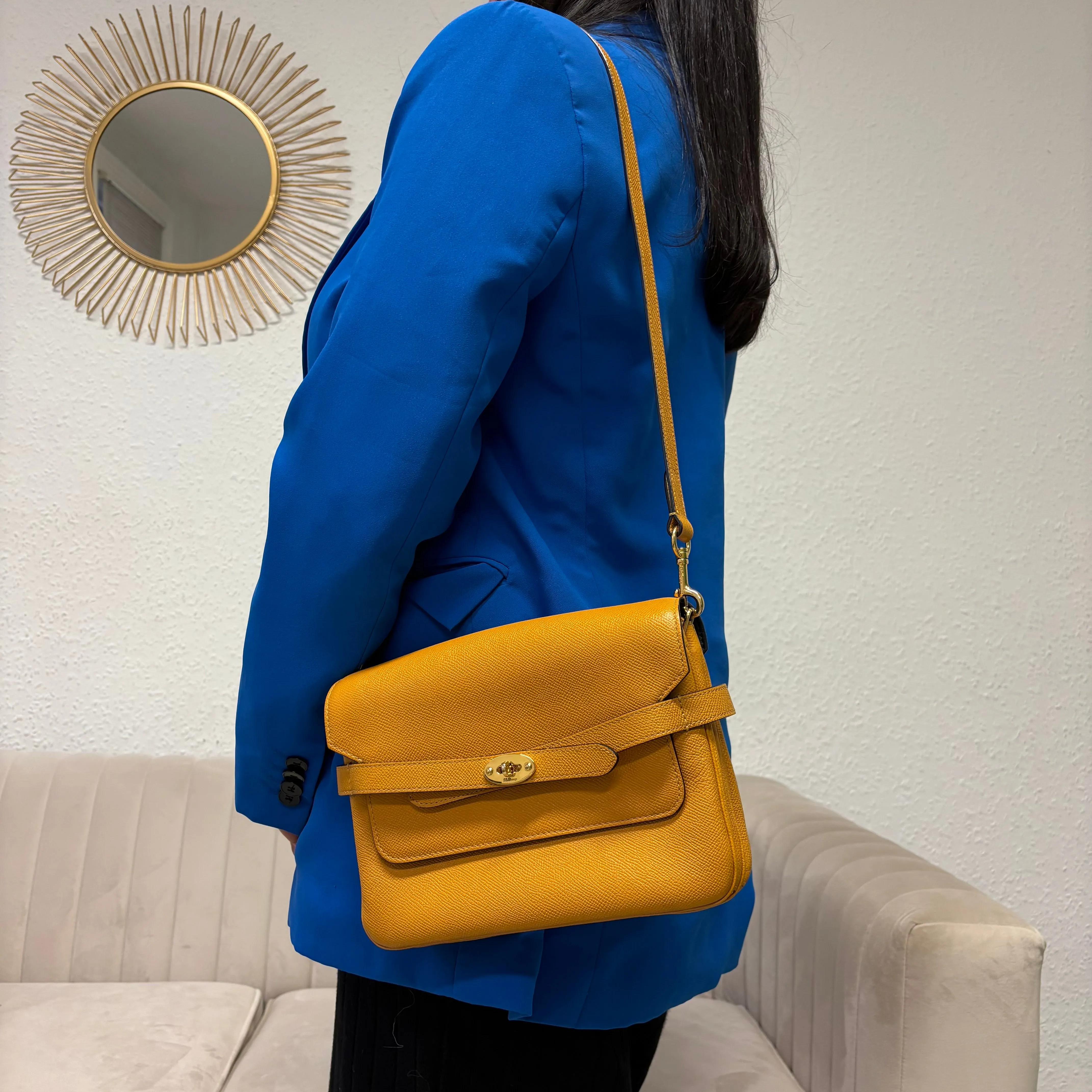 Mulberry Deep Amber Belted Bayswater Satchel